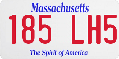 MA license plate 185LH5