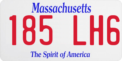 MA license plate 185LH6