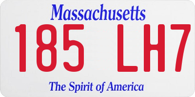 MA license plate 185LH7