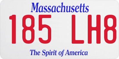 MA license plate 185LH8