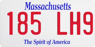 MA license plate 185LH9