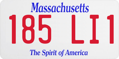 MA license plate 185LI1