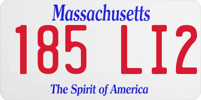MA license plate 185LI2