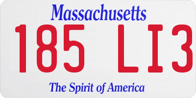 MA license plate 185LI3