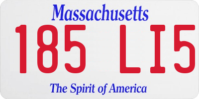 MA license plate 185LI5