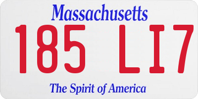 MA license plate 185LI7
