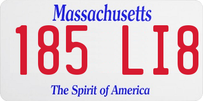 MA license plate 185LI8