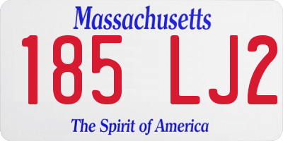 MA license plate 185LJ2