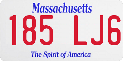 MA license plate 185LJ6