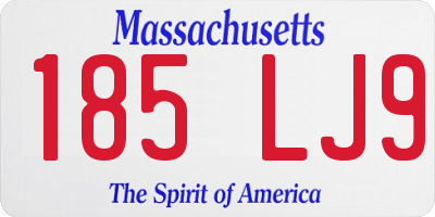 MA license plate 185LJ9