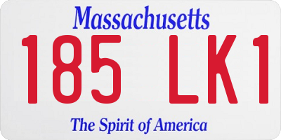 MA license plate 185LK1