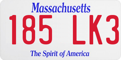 MA license plate 185LK3