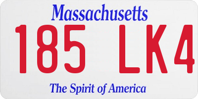 MA license plate 185LK4