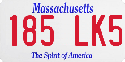 MA license plate 185LK5