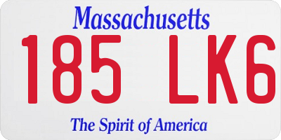 MA license plate 185LK6