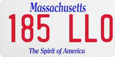 MA license plate 185LL0