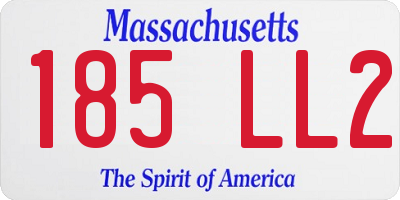 MA license plate 185LL2