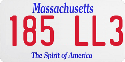 MA license plate 185LL3