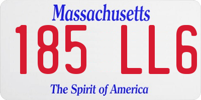 MA license plate 185LL6