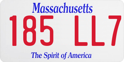 MA license plate 185LL7