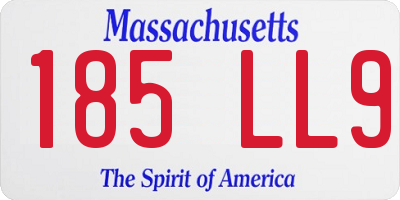 MA license plate 185LL9