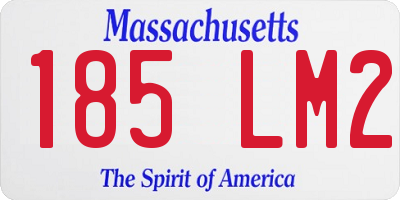MA license plate 185LM2