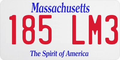 MA license plate 185LM3