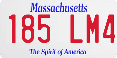 MA license plate 185LM4
