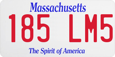 MA license plate 185LM5