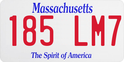 MA license plate 185LM7