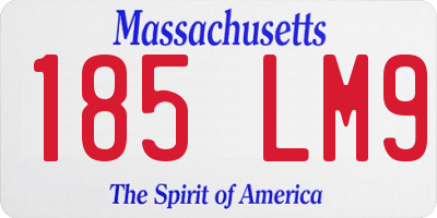 MA license plate 185LM9