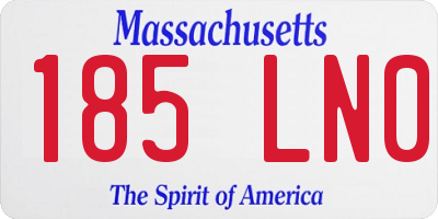 MA license plate 185LN0