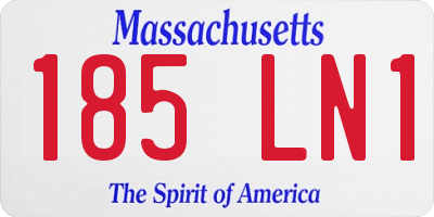 MA license plate 185LN1