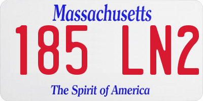MA license plate 185LN2