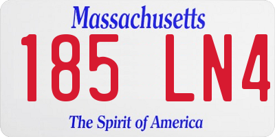 MA license plate 185LN4