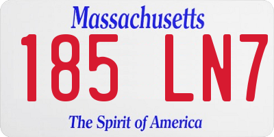 MA license plate 185LN7