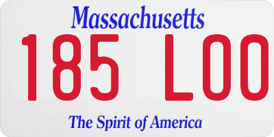 MA license plate 185LO0