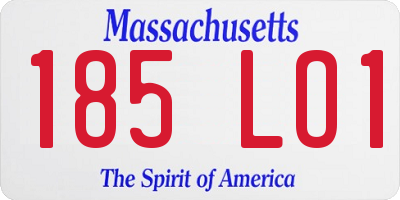 MA license plate 185LO1