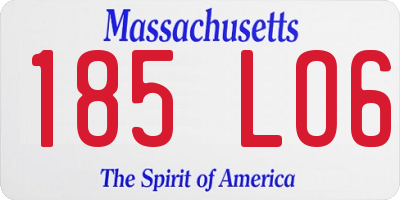 MA license plate 185LO6