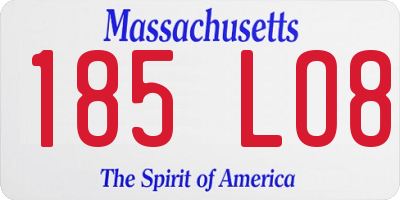 MA license plate 185LO8