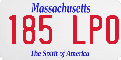 MA license plate 185LP0