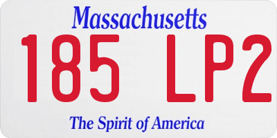 MA license plate 185LP2