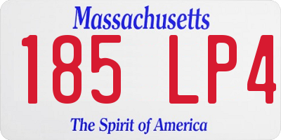 MA license plate 185LP4