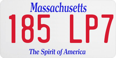 MA license plate 185LP7