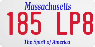 MA license plate 185LP8