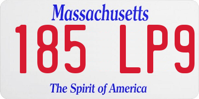 MA license plate 185LP9