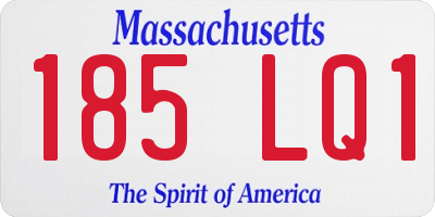 MA license plate 185LQ1