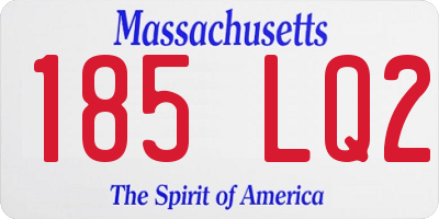 MA license plate 185LQ2
