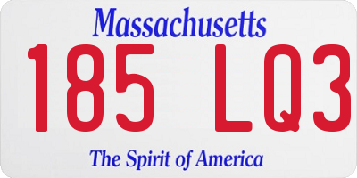 MA license plate 185LQ3