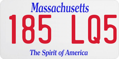 MA license plate 185LQ5